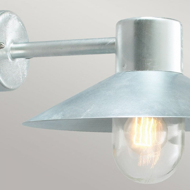 Norlys LUND-GAL-C Lund 1 Light Wall Lantern - Galvanised