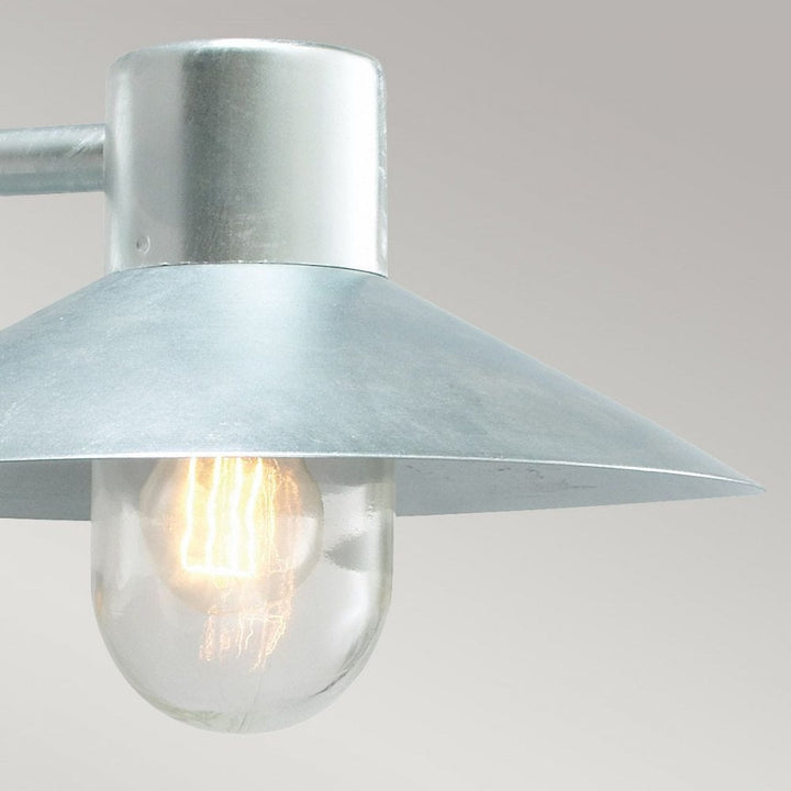 Norlys LUND-GAL-C Lund 1 Light Wall Lantern - Galvanised