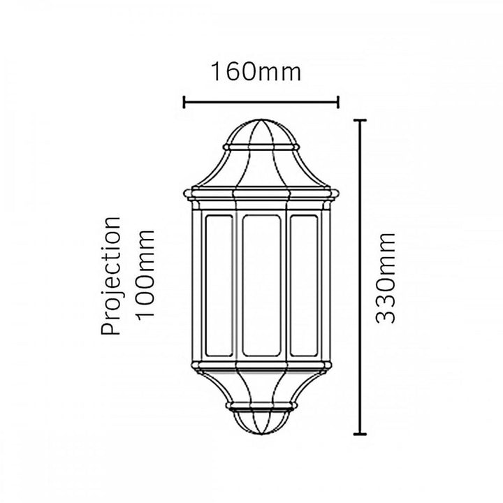 Norlys M8-2-MINI-WHITE Malaga Mini 1 Light Mini Wall Lantern - White