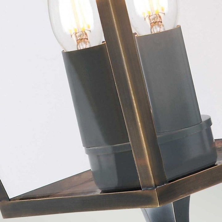 Elstead MANSION-HOUSE-WB1-BR Mansion House 3 Light Wall Lantern Aged Brass