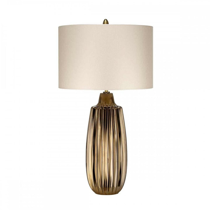 Elstead NEWHAM-TL-L Newham 1 Light Large Table Lamp Bronze Ceramic / Pearl shade