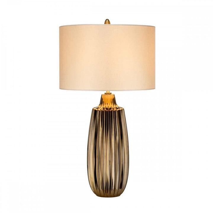 Elstead NEWHAM-TL-L Newham 1 Light Large Table Lamp Bronze Ceramic / Pearl shade