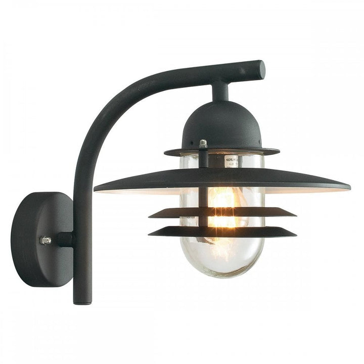 Norlys OS2-BLACK-C Oslo 1 Light Wall Lantern - Black