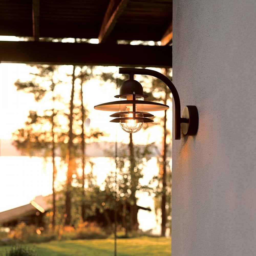 Norlys OS2-BLACK-C Oslo 1 Light Wall Lantern - Black