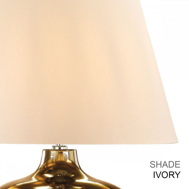Elstead OTTOMAN-TL-IV Ottoman 1 Light Table Lamp - Ivory shade Bronze Metalic, Ivory Shade