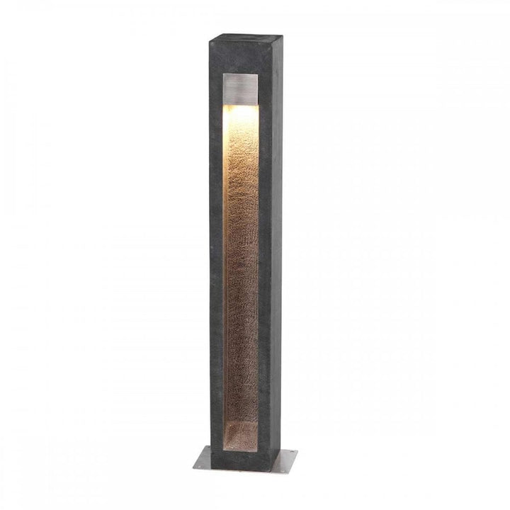 Elstead PARKSTONE-BOL-A Parkstone Large LED Bollard Basalt Stone with Stainless Steel