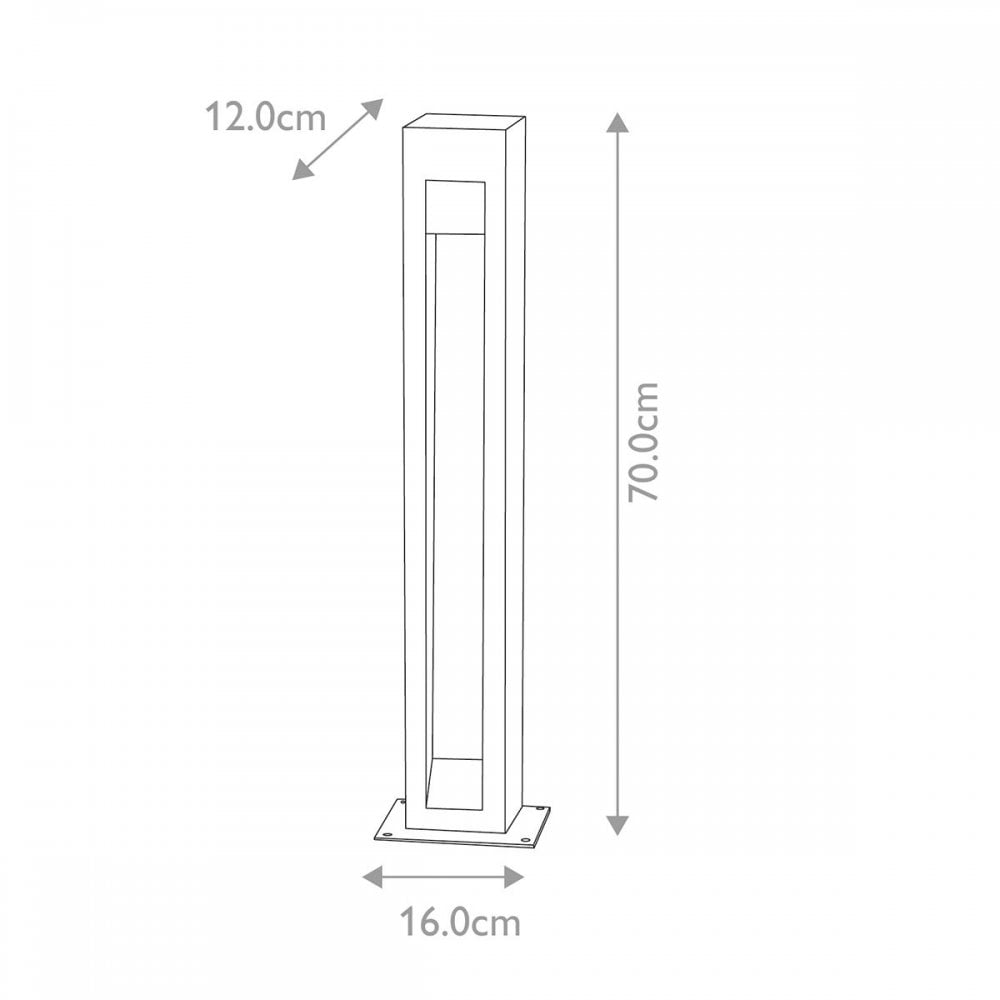 Elstead PARKSTONE-BOL-A Parkstone Large LED Bollard Basalt Stone with Stainless Steel