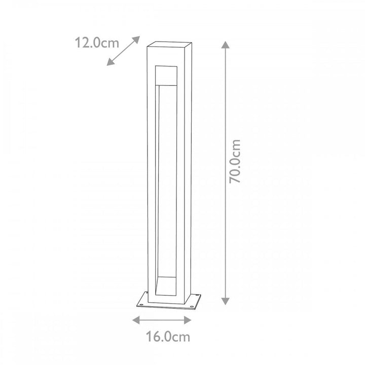 Elstead PARKSTONE-BOL-A Parkstone Large LED Bollard Basalt Stone with Stainless Steel