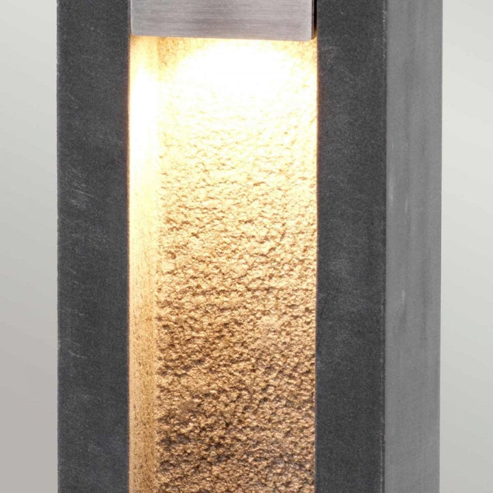 Elstead PARKSTONE-BOL-A Parkstone Large LED Bollard Basalt Stone with Stainless Steel