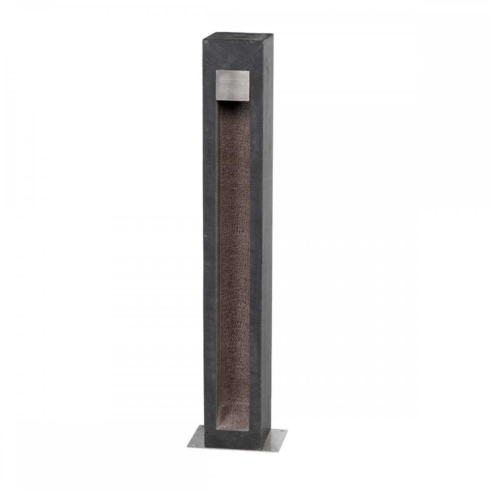 Elstead PARKSTONE-BOL-A Parkstone Large LED Bollard Basalt Stone with Stainless Steel