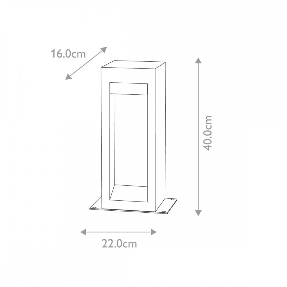 Elstead PARKSTONE-BOL-B Parkstone Medium LED Bollard Basalt Stone with Stainless Steel