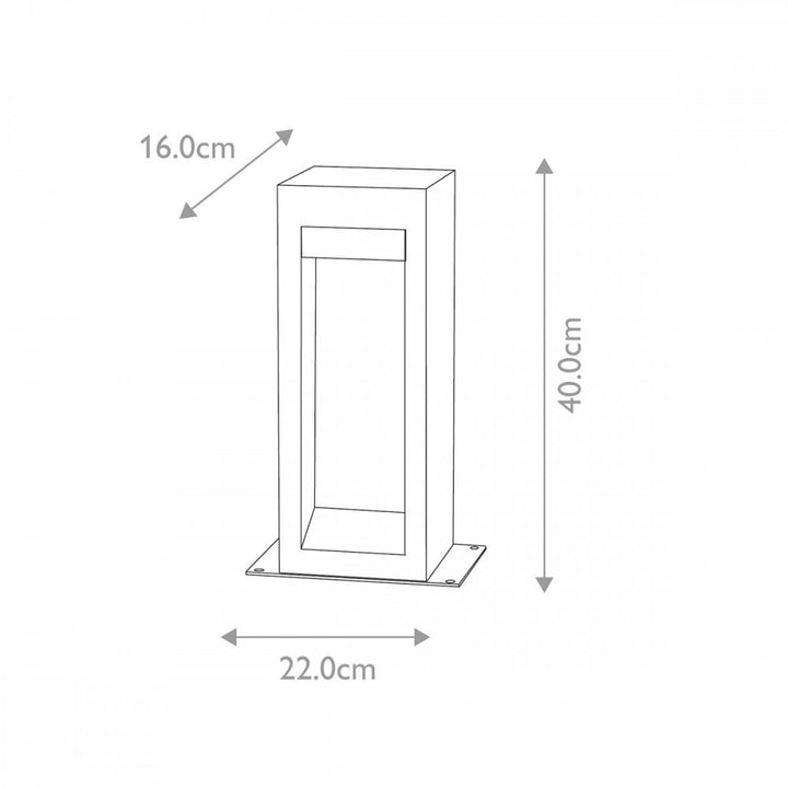 Elstead PARKSTONE-BOL-B Parkstone Medium LED Bollard Basalt Stone with Stainless Steel