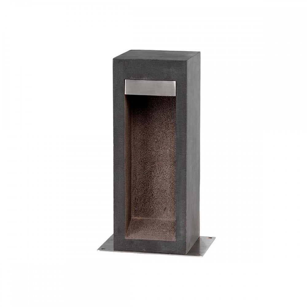Elstead PARKSTONE-BOL-B Parkstone Medium LED Bollard Basalt Stone with Stainless Steel