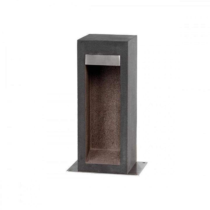 Elstead PARKSTONE-BOL-B Parkstone Medium LED Bollard Basalt Stone with Stainless Steel