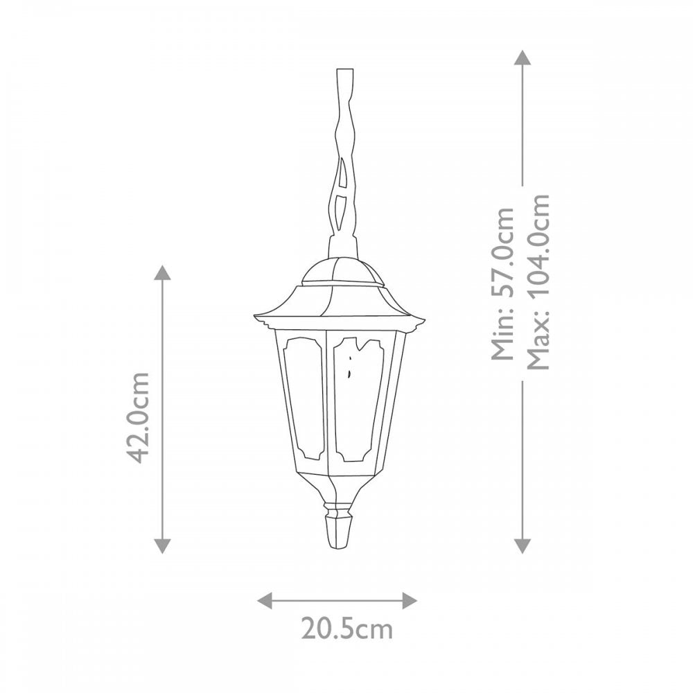 Elstead PR9-BLACK Parish 1 Light Chain Lantern Black