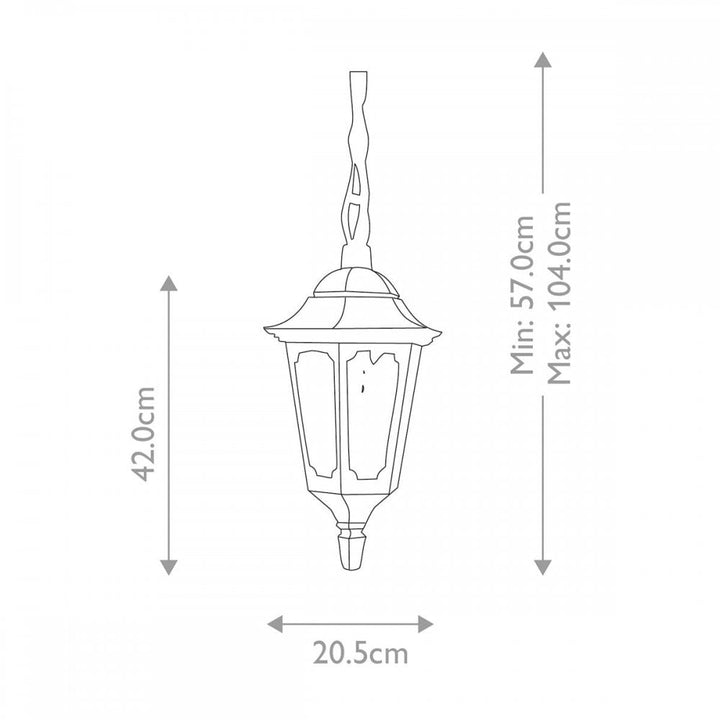 Elstead PR9-BLACK Parish 1 Light Chain Lantern Black