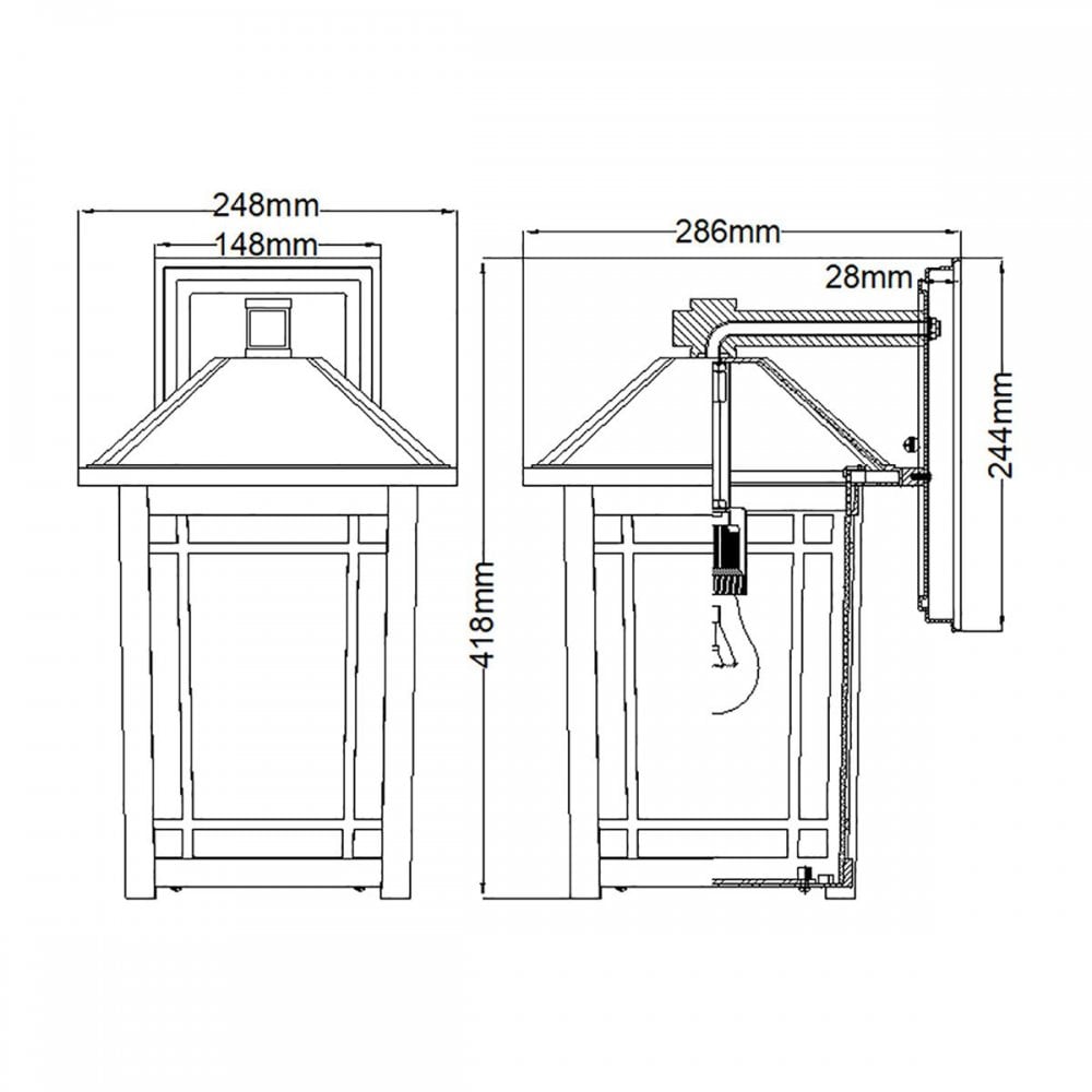 Quoizel QZ-CEDAR-POINT-L-BK Cedar Point 1 Light Wall Lantern - Large Black