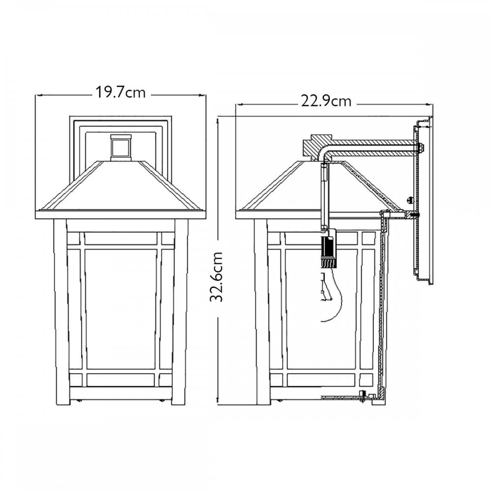 Quoizel QZ-CEDAR-POINT-M-BK Cedar Point 1 Light Wall Lantern - Medium Black