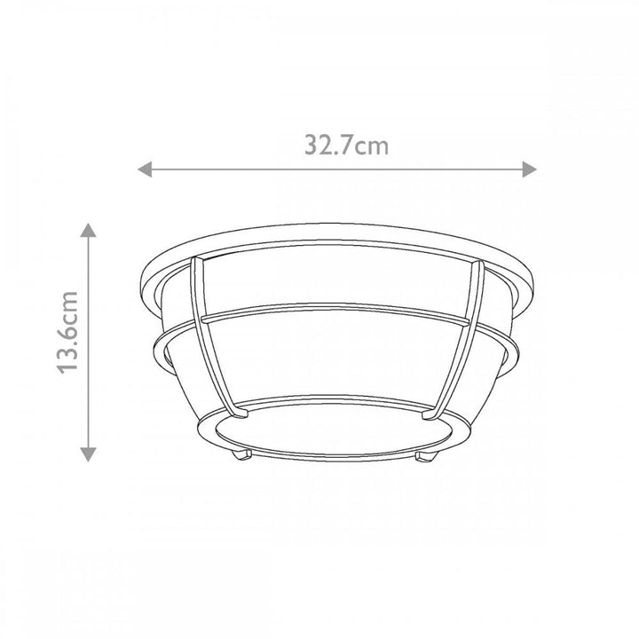 Quoizel QZ-CHANCE-F-PNBR Chance 2 Light Flush Painted Natural Brass