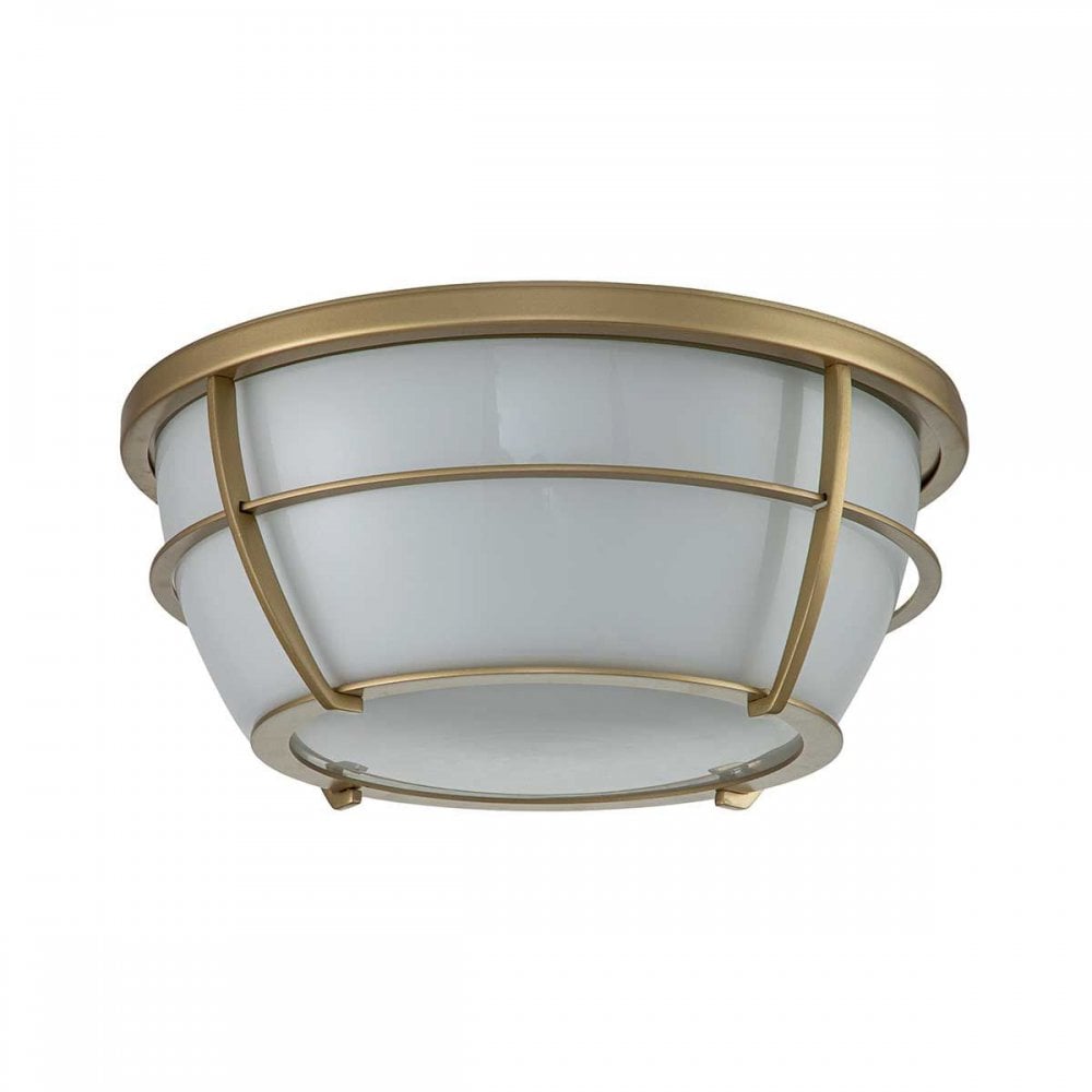 Quoizel QZ-CHANCE-F-PNBR Chance 2 Light Flush Painted Natural Brass