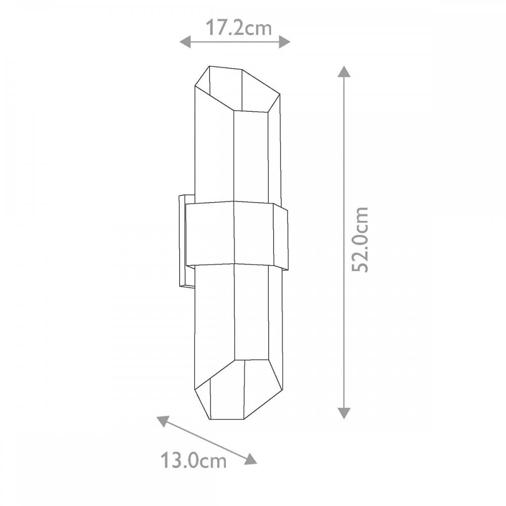 Quoizel QZ-CHASM-L-BKW Chasm LED Wall Lantern - Large Matte Black (with painted wood effect strap)