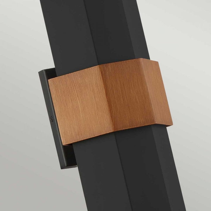 Quoizel QZ-CHASM-L-BKW Chasm LED Wall Lantern - Large Matte Black (with painted wood effect strap)