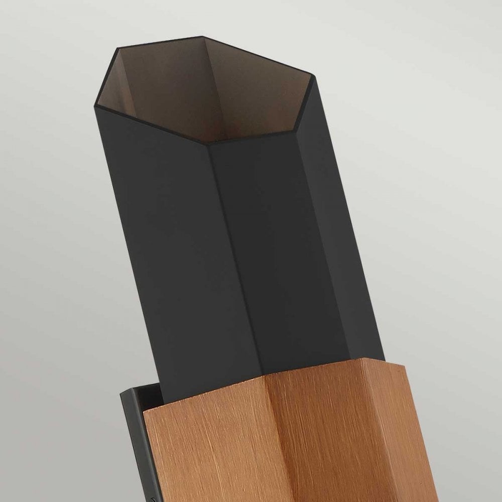 Quoizel QZ-CHASM-L-BKW Chasm LED Wall Lantern - Large Matte Black (with painted wood effect strap)