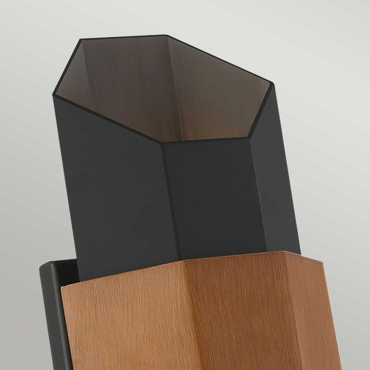 Quoizel QZ-CHASM-M-BKW Chasm LED Wall Lantern - Medium Matte Black (with painted wood effect strap)