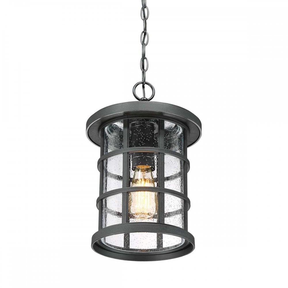 Quoizel QZ-CRUSADE8-BLK Crusade 1 Light Chain Lantern Earth Black