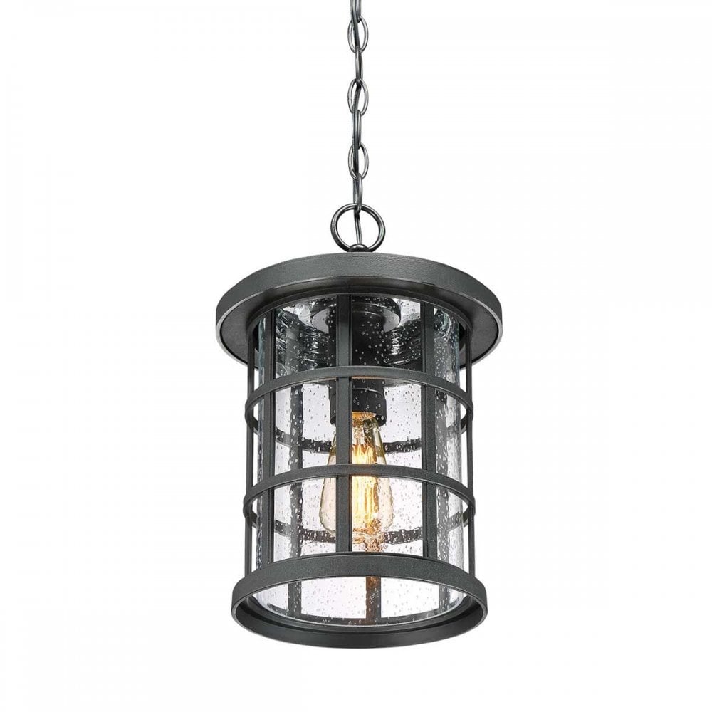 Quoizel QZ-CRUSADE8-BLK Crusade 1 Light Chain Lantern Earth Black