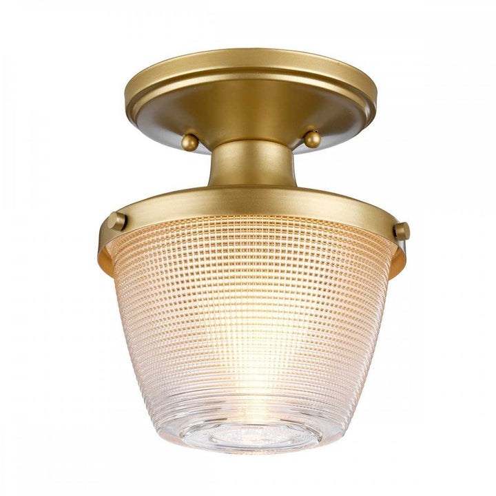 Quoizel QZ-DUBLIN-SF-PNBR Dublin 1 Light Semi-Flush Painted Natural Brass