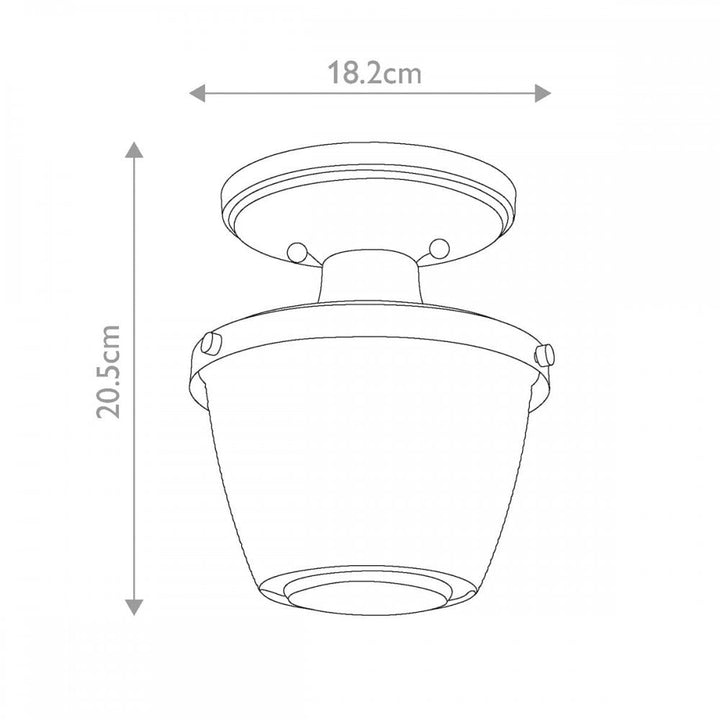 Quoizel QZ-DUBLIN-SF-PNBR Dublin 1 Light Semi-Flush Painted Natural Brass