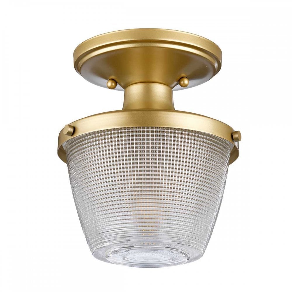 Quoizel QZ-DUBLIN-SF-PNBR Dublin 1 Light Semi-Flush Painted Natural Brass