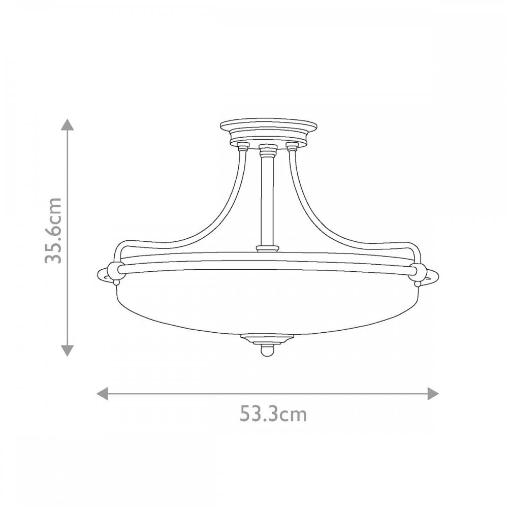 Quoizel QZ-GRIFFIN-SFM-AN Griffin 4 Light Semi-Flush Antique Nickel