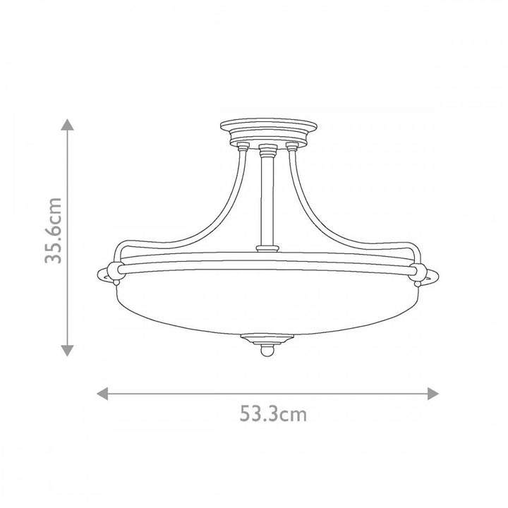 Quoizel QZ-GRIFFIN-SFM-AN Griffin 4 Light Semi-Flush Antique Nickel