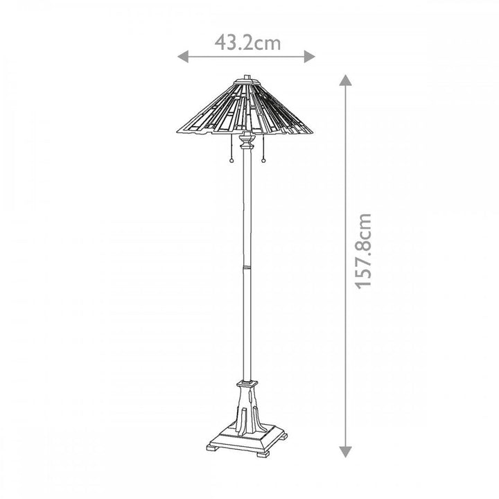 Quoizel QZ-MAYBECK-FL Maybeck 2 Light Floor Lamp Valiant Bronze