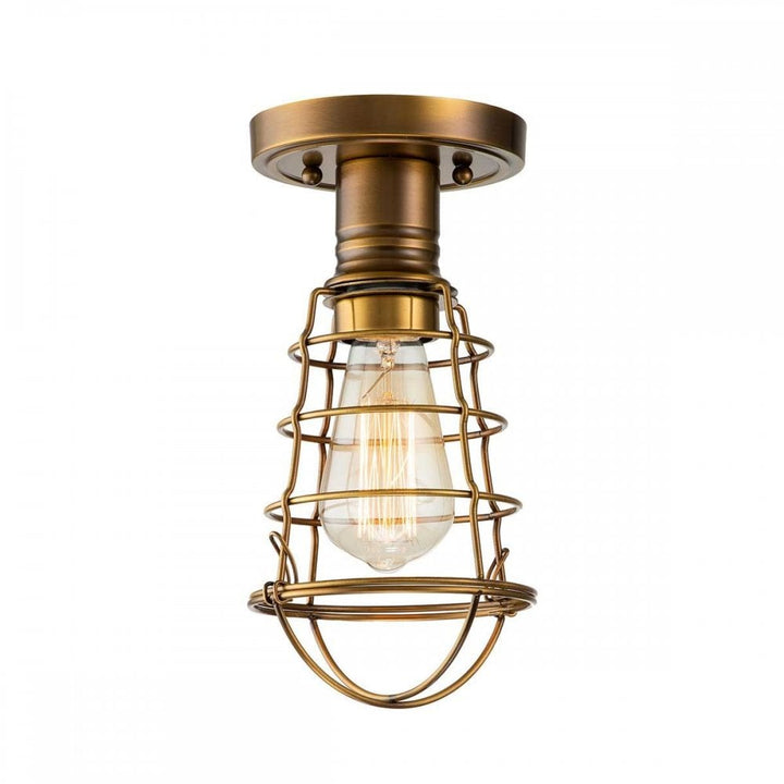 Quoizel QZ-MIXON-SF-WS Mixon 1 Light Semi-Flush Weathered Brass