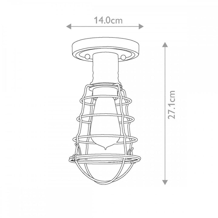 Quoizel QZ-MIXON-SF-WS Mixon 1 Light Semi-Flush Weathered Brass