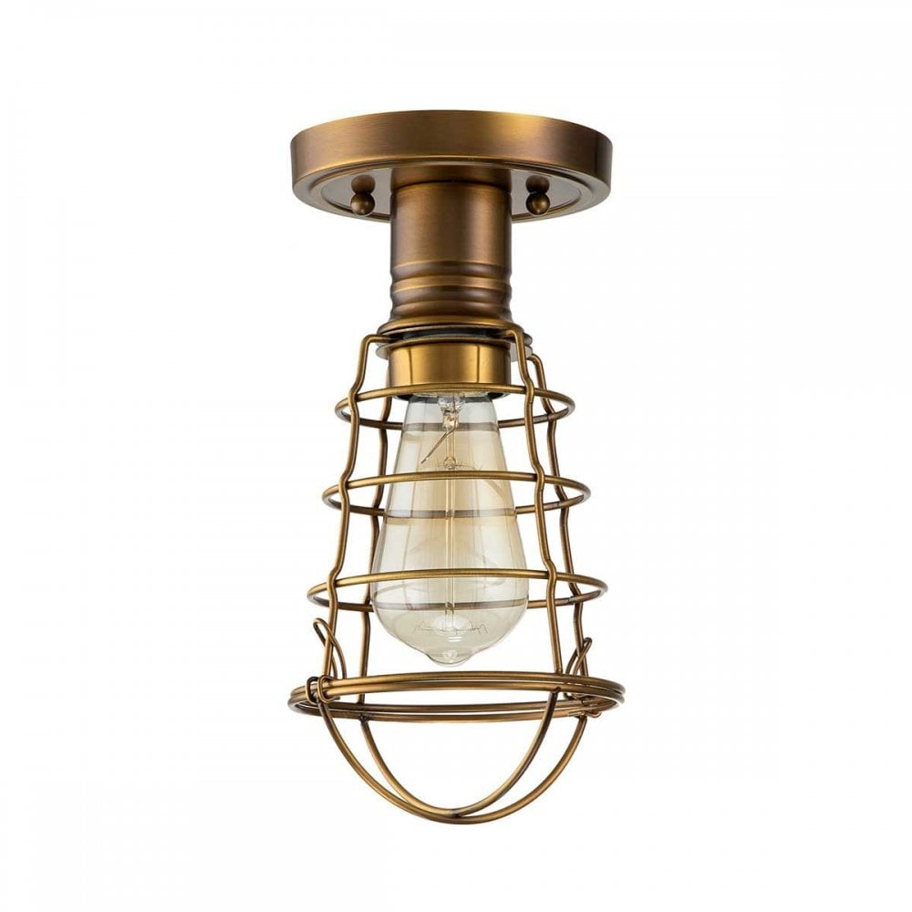 Quoizel QZ-MIXON-SF-WS Mixon 1 Light Semi-Flush Weathered Brass