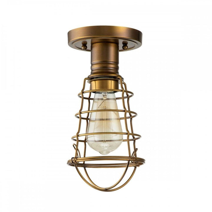 Quoizel QZ-MIXON-SF-WS Mixon 1 Light Semi-Flush Weathered Brass
