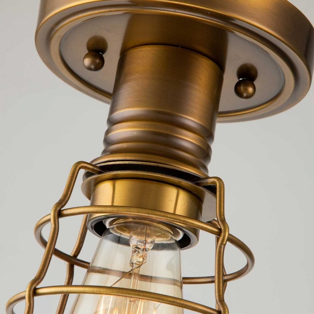 Quoizel QZ-MIXON-SF-WS Mixon 1 Light Semi-Flush Weathered Brass