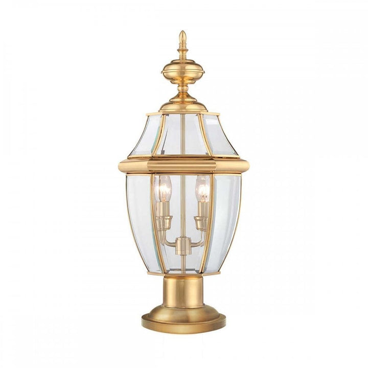 Quoizel QZ-NEWBURY3-L-PB Newbury 2 Light Pedestal Lacquered Polished Brass