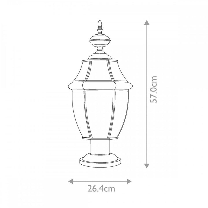 Quoizel QZ-NEWBURY3-L-PB Newbury 2 Light Pedestal Lacquered Polished Brass