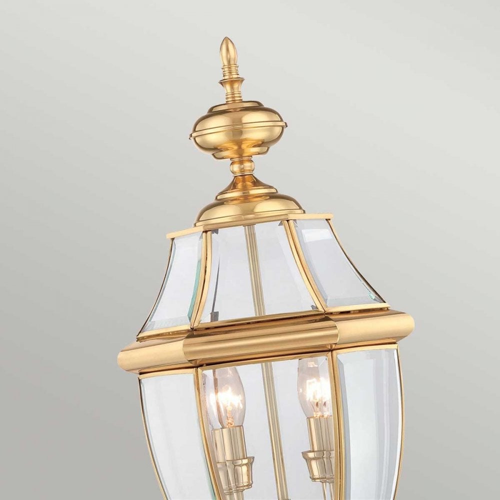 Quoizel QZ-NEWBURY3-L-PB Newbury 2 Light Pedestal Lacquered Polished Brass