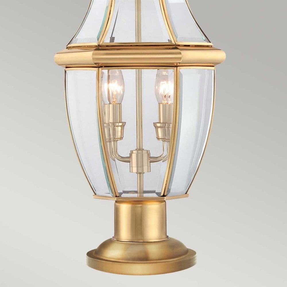 Quoizel QZ-NEWBURY3-L-PB Newbury 2 Light Pedestal Lacquered Polished Brass