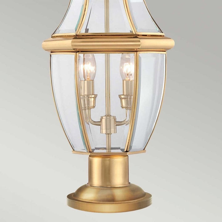 Quoizel QZ-NEWBURY3-L-PB Newbury 2 Light Pedestal Lacquered Polished Brass