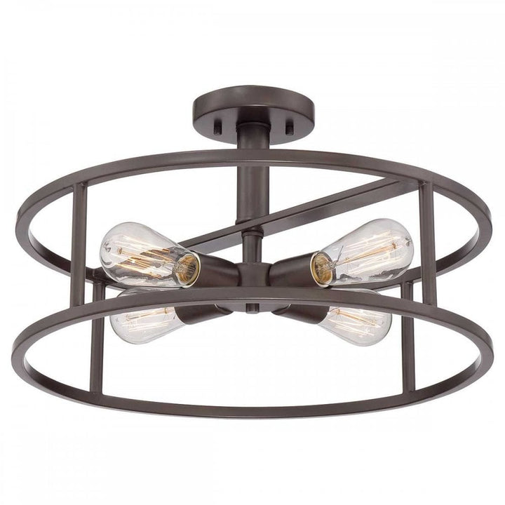 Quoizel QZ-NEW-HARBOR-SF New Harbor 4 Light Semi-Flush Western Bronze