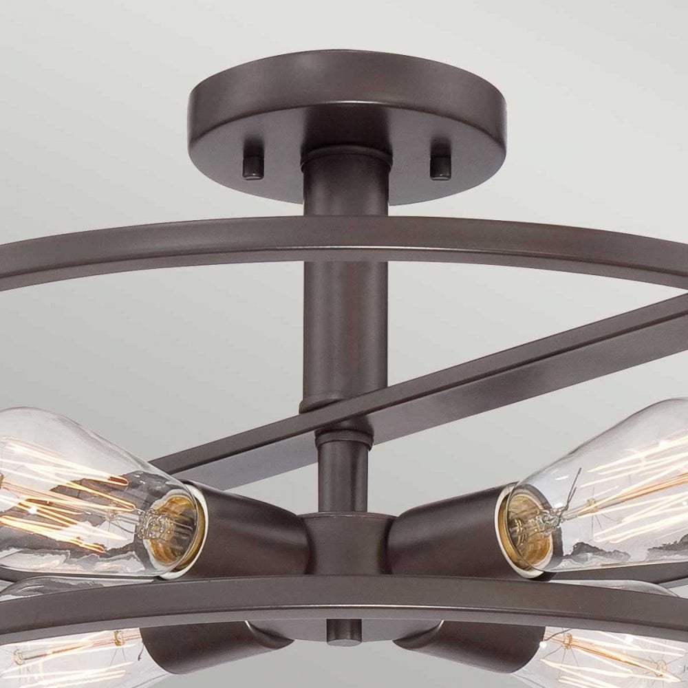 Quoizel QZ-NEW-HARBOR-SF New Harbor 4 Light Semi-Flush Western Bronze