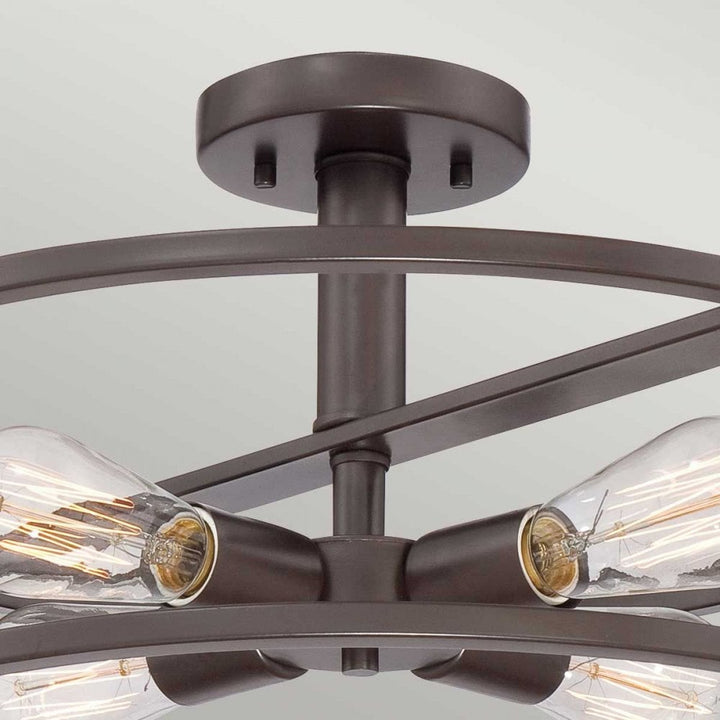 Quoizel QZ-NEW-HARBOR-SF New Harbor 4 Light Semi-Flush Western Bronze