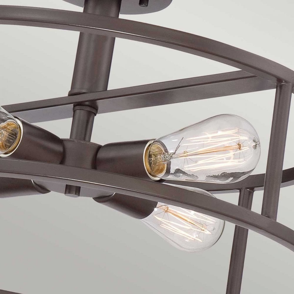 Quoizel QZ-NEW-HARBOR-SF New Harbor 4 Light Semi-Flush Western Bronze